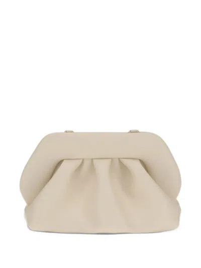 Themoirè Bios Ruched Clutch Bag In Neutral