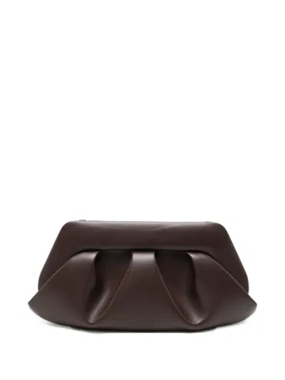 Themoirè Bios Ruched Clutch Bag In Brown