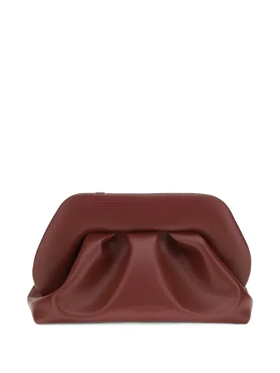Themoirè Bios Ruched Clutch Bag In Brown