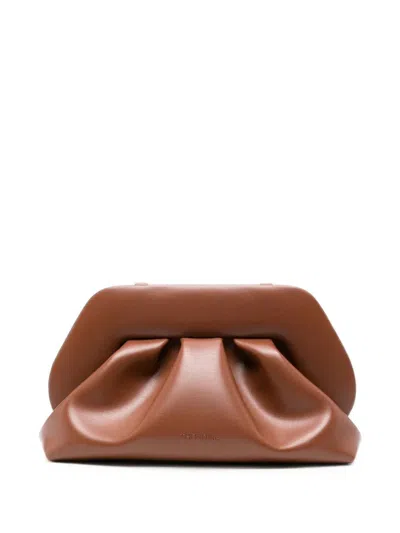 Themoire' Bios Ruched Clutch In Brown