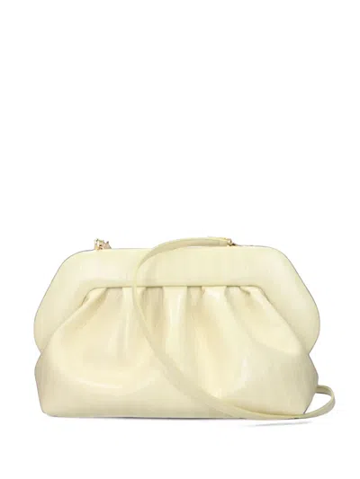 Themoirè Bios Ruched Leather Clutch Bag In Metallic