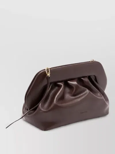 Themoirè Bios Small Ruched Clutch Bag In Burgundy
