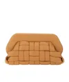 Themoirè Bios Weaved Clutch Bag In Brown