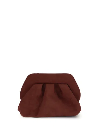 Themoirè Bios Suede Clutch Bag In Burgundy