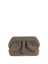 Themoirè Bios Mud Suede Clutch With Shoulder Strap In Gray