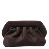 Themoirè Pleated Clutch Bag In Brown