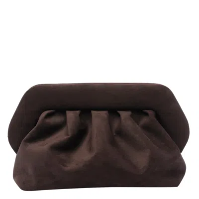 Themoirè Bios Suede Clutch In Brown