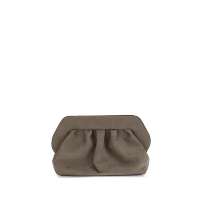 Themoirè Bios Suede Clutch Women's Bag In Brown