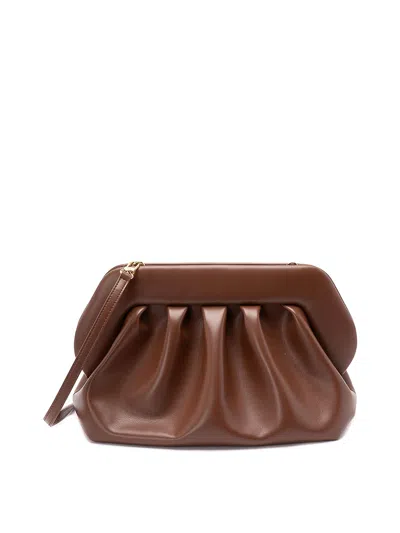 Themoirè Bios Vegan Fabric Clutch Bag In Brown