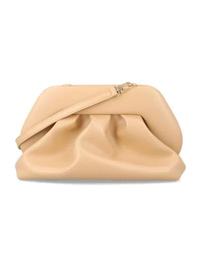 Themoirè Bios Vegan Fabric Scultpural Medium Clutch In Beige