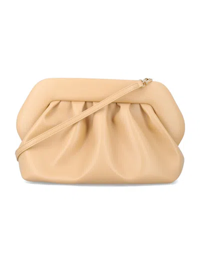 Themoirè Bios Vegan Fabric Scultpural Medium Clutch In Beige