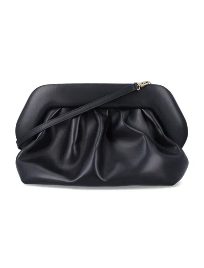 Themoirè Bios Vegan Fabric Scultpural Medium Clutch In Black