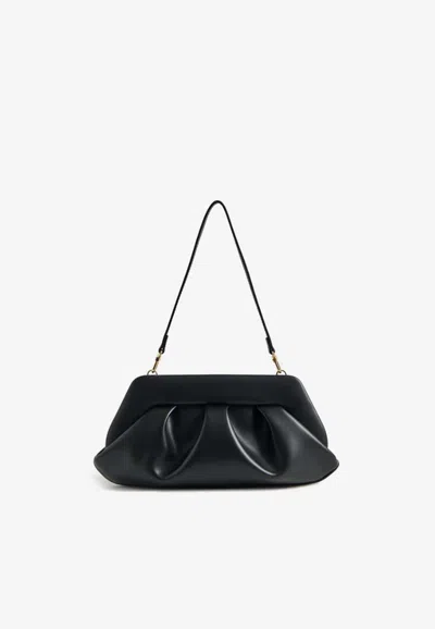 Themoirè Bios Vegan Leather Clutch Bag In Black