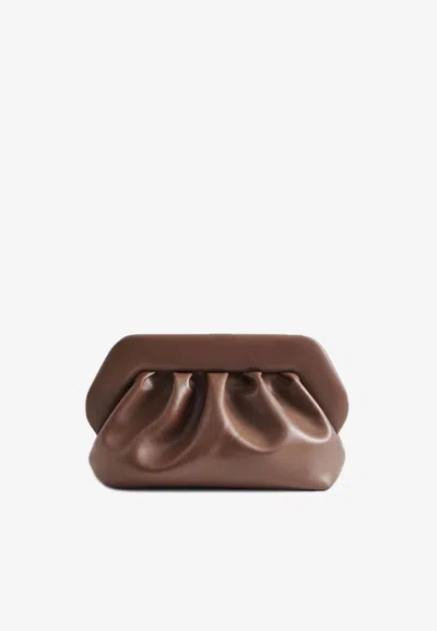 Themoirè Bios Vegan Leather Clutch Bag In Brown