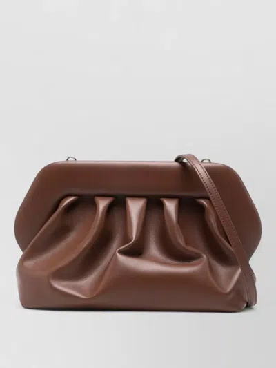 Themoirè Bios Vegan Leather Clutch Bag Shoulder In Brown