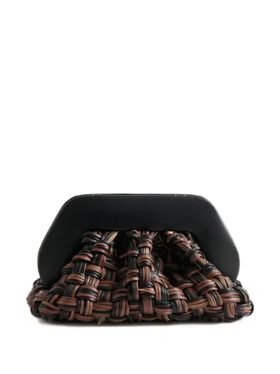 Themoirè Bios Woven Clutch Bag In Brown