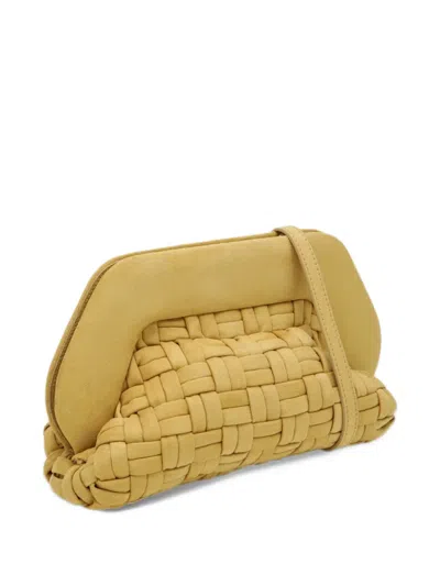 Themoirè Bios Woven Clutch Bag In Brown