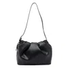 Themoirè Slouchy Vegan Shoulder Bag With Adjustable Strap In Black