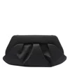 Themoirè Pleated Rectangular Shoulder Bag With Detachable Strap In Black