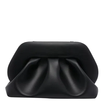 Themoirè Bios Medium Vegan Leather Clutch In Black