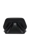 Themoirè Structured Black Bios Clutch With Magnetic Closure In Black