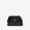 Themoirè Braided Leather Clutch Bag And Strap In Black