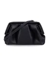 Themoirè Black Pleated Clutch In Black