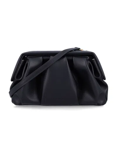 Themoirè Black Pleated Clutch