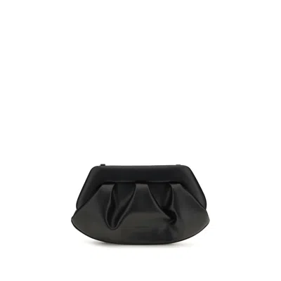 Themoirè Black Recycled Leather Clutch Bag