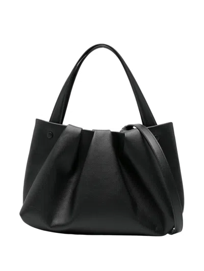 Themoirè Black Solid Large Tote