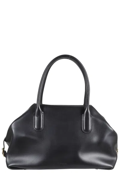 Themoirè Black Tallia Trank Medium Double-handle Vegan-leather Tote Bag