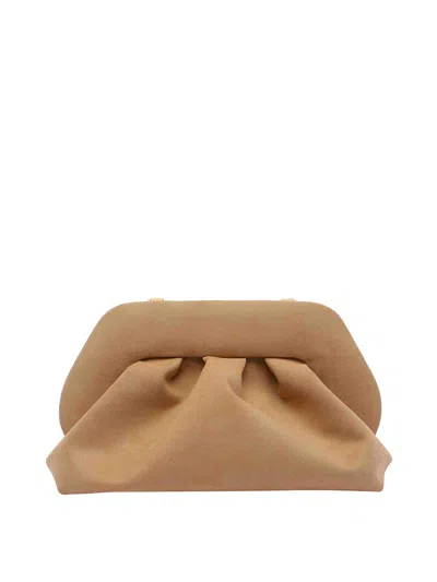 Themoirè Tia Suede Clutch In Sand