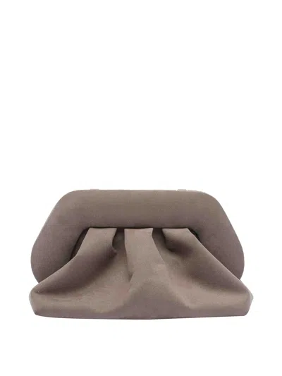 Themoirè Tia Suede Clutch In Gray