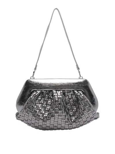Themoirè Emera Clutch In Silver