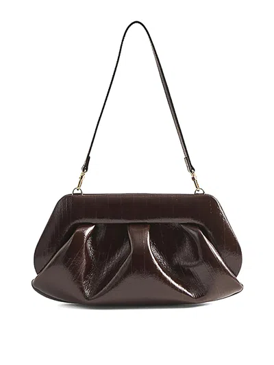 Themoirè Bios Baguette Rigato Vegan Fabric In Brown