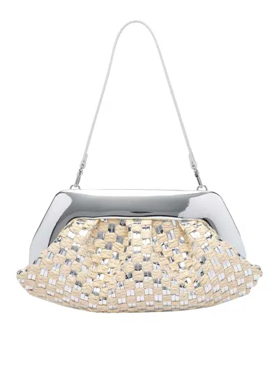 Themoirè Silver Micro Emera Weaved Handbag