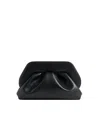 Themoirè Pleated Rectangular Soft Structure Clutch Bag In Black