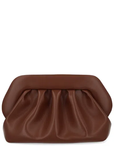 Themoirè Bios Ruched Polyester Glossy Handbag In Brown