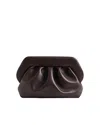 Themoirè Pleated Rectangular Clutch In Vegan Pu In Black