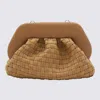 Themoirè Rectangular Clutch Bag Detachable Strap In Nude
