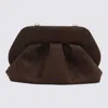 Themoirè Brown Vegan Bios Leather Clutches In Brown