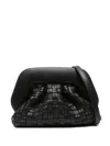 Themoirè Braided Leather Clutch Bag And Strap In Black