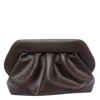 Themoirè Pleated Rectangular Clutch In Vegan Pu In Brown
