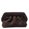Themoirè Pleated Clutch Bag In Brown