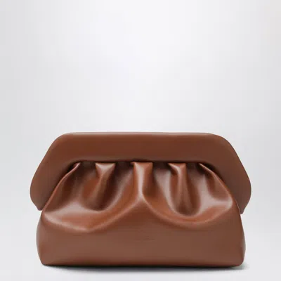 Themoire' Brown Bios Mini Faux Leather Pouch With Magnetic Closure
