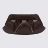 Themoirè Brown Emera Croco Clutches In Black