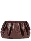 Themoirè Afrodite Crocodile-effect Clutch Bag In Brown