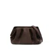 Themoirè Eco Suede Pleated Clutch Bag In Brown