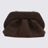 Themoirè Brown Vegan Bios Leather Clutches In Black