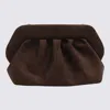 Themoirè Brown Vegan Bios Leather Clutches In Black